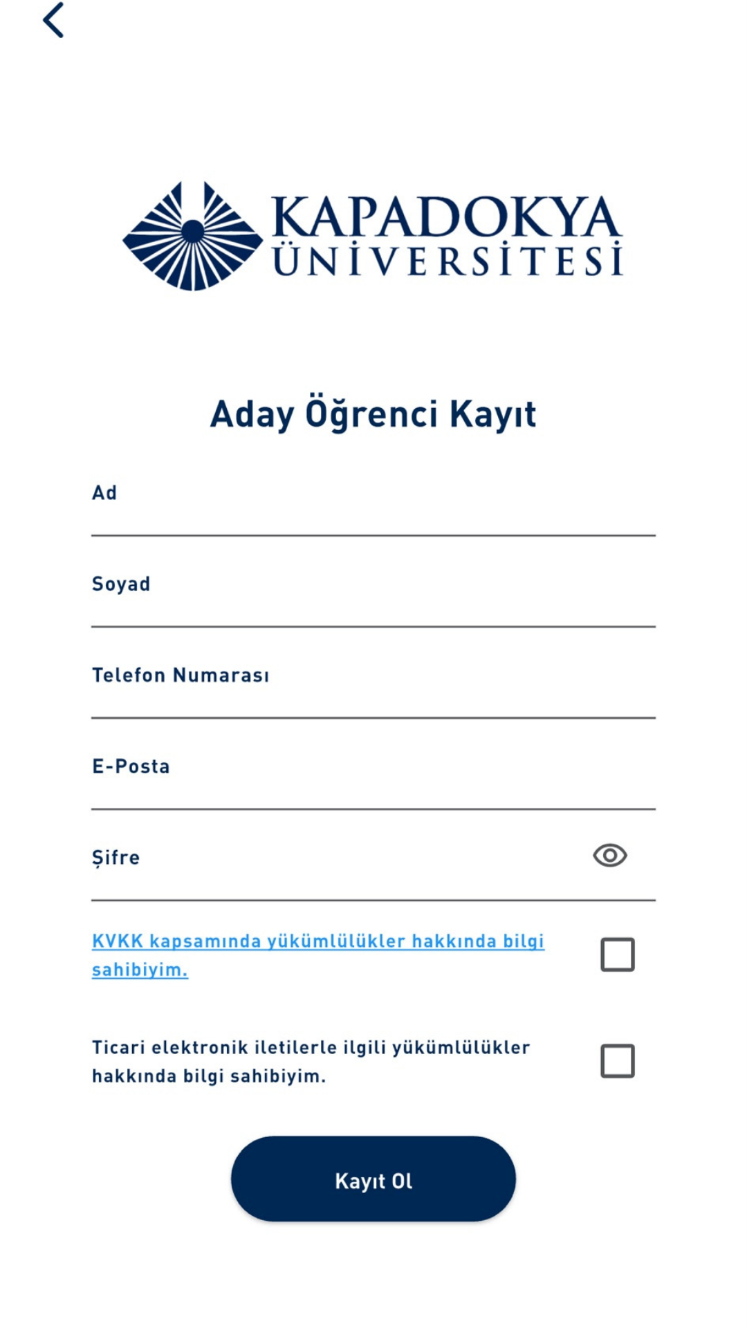 Hesap Oluşturma