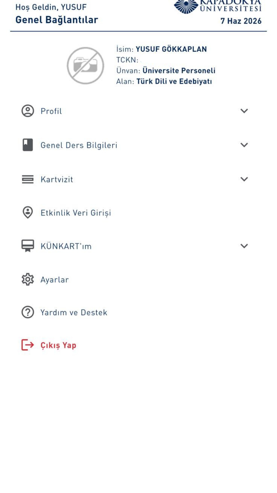 Menü ve Bağlantılar